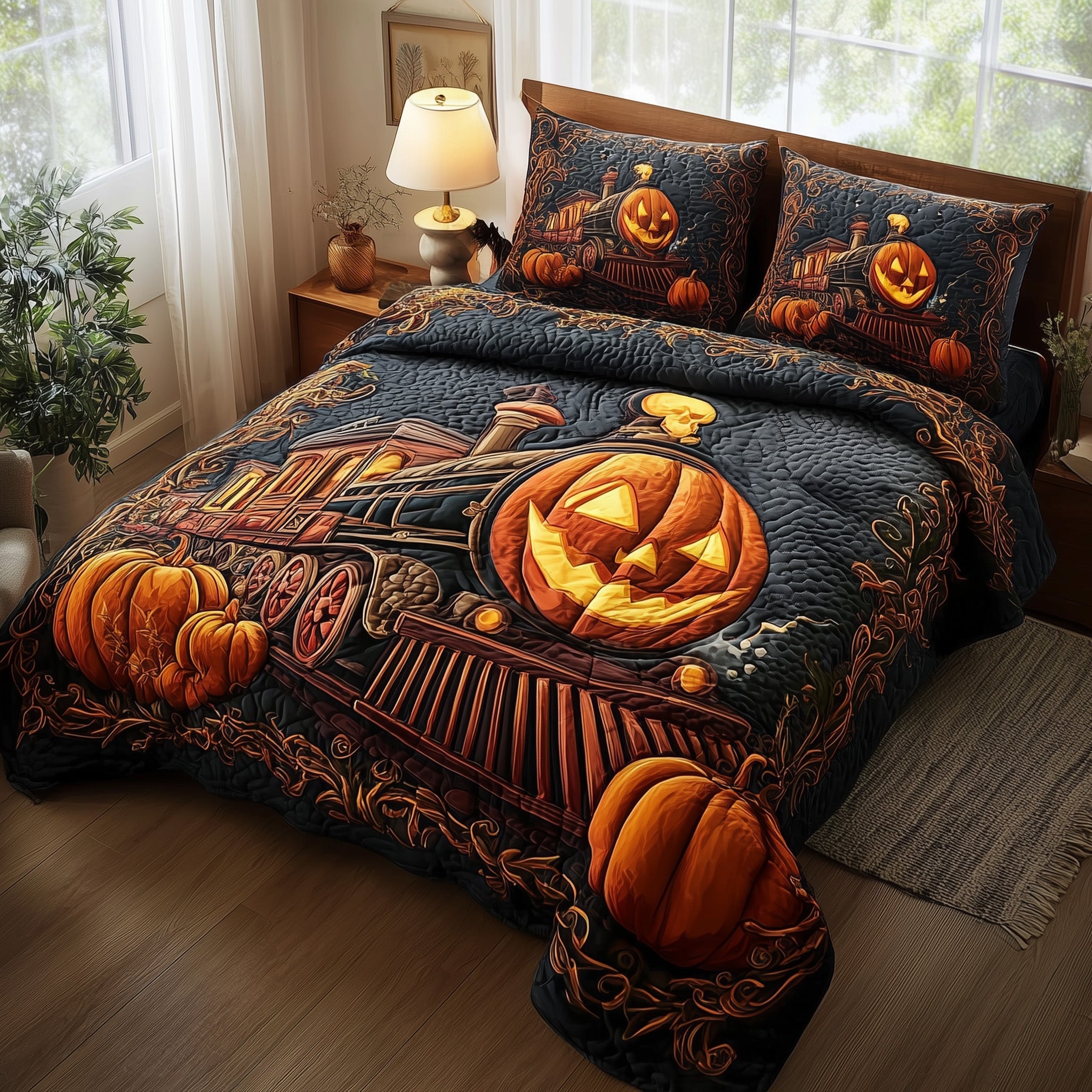 Bewitched Nights Quilted Bedding Set For Couples