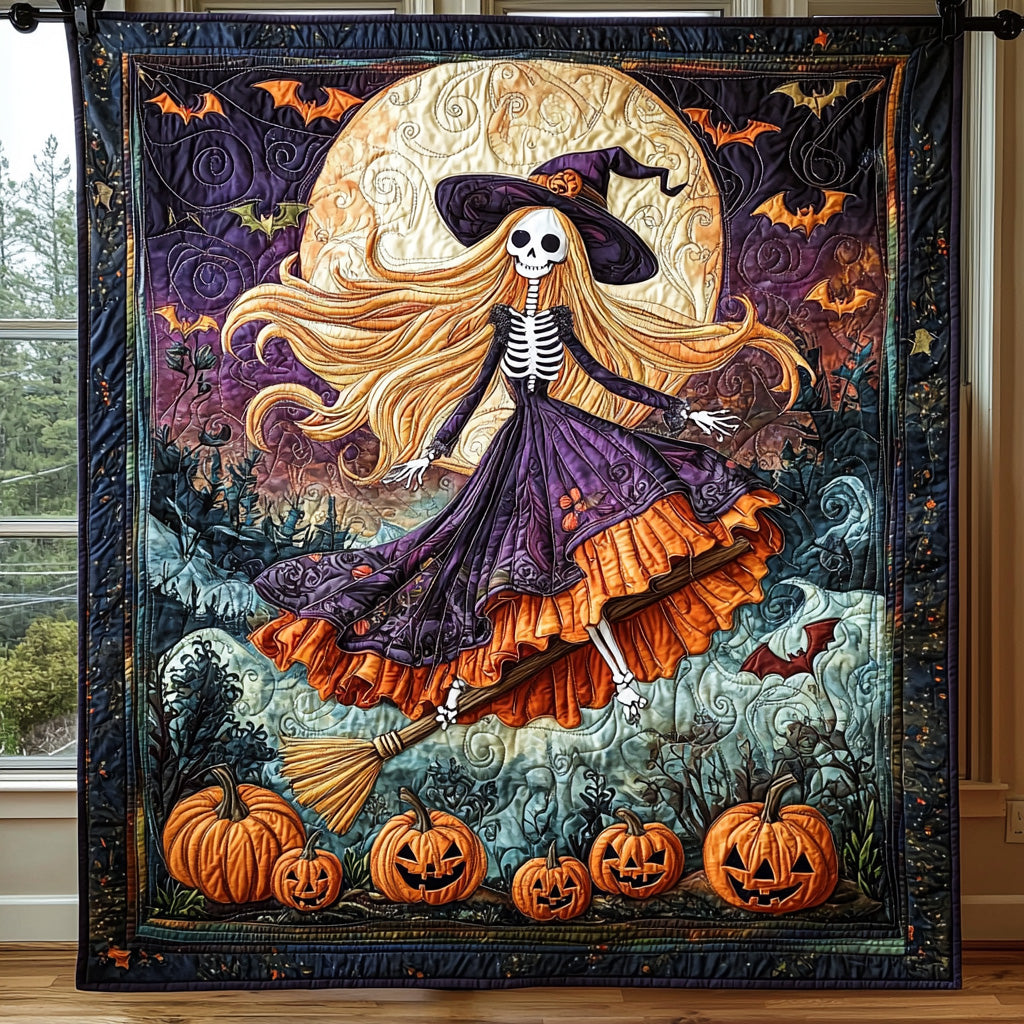 Bewitching Path Quilted Blanket Halloween Throw Blanket Gifts For Religious Man