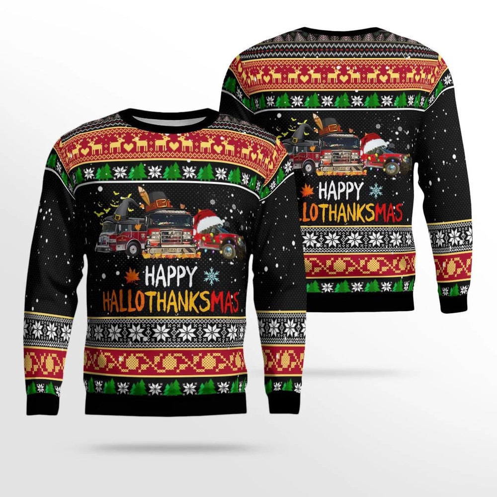 Bexar County 2 Fire Department Christmas AOP Ugly Sweater Xmas Unisex Sweater Christmas Gifts for Men Women