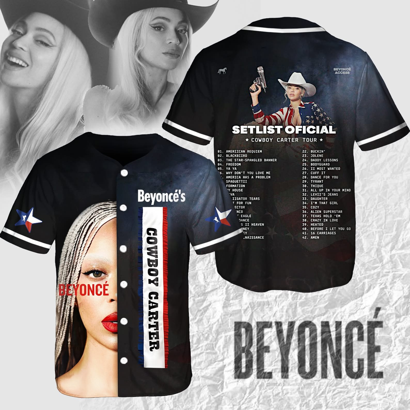 Beyonce Cowboy Carter Tour Merch Jersey Concert Fan Clothing Best Gifts For Fans