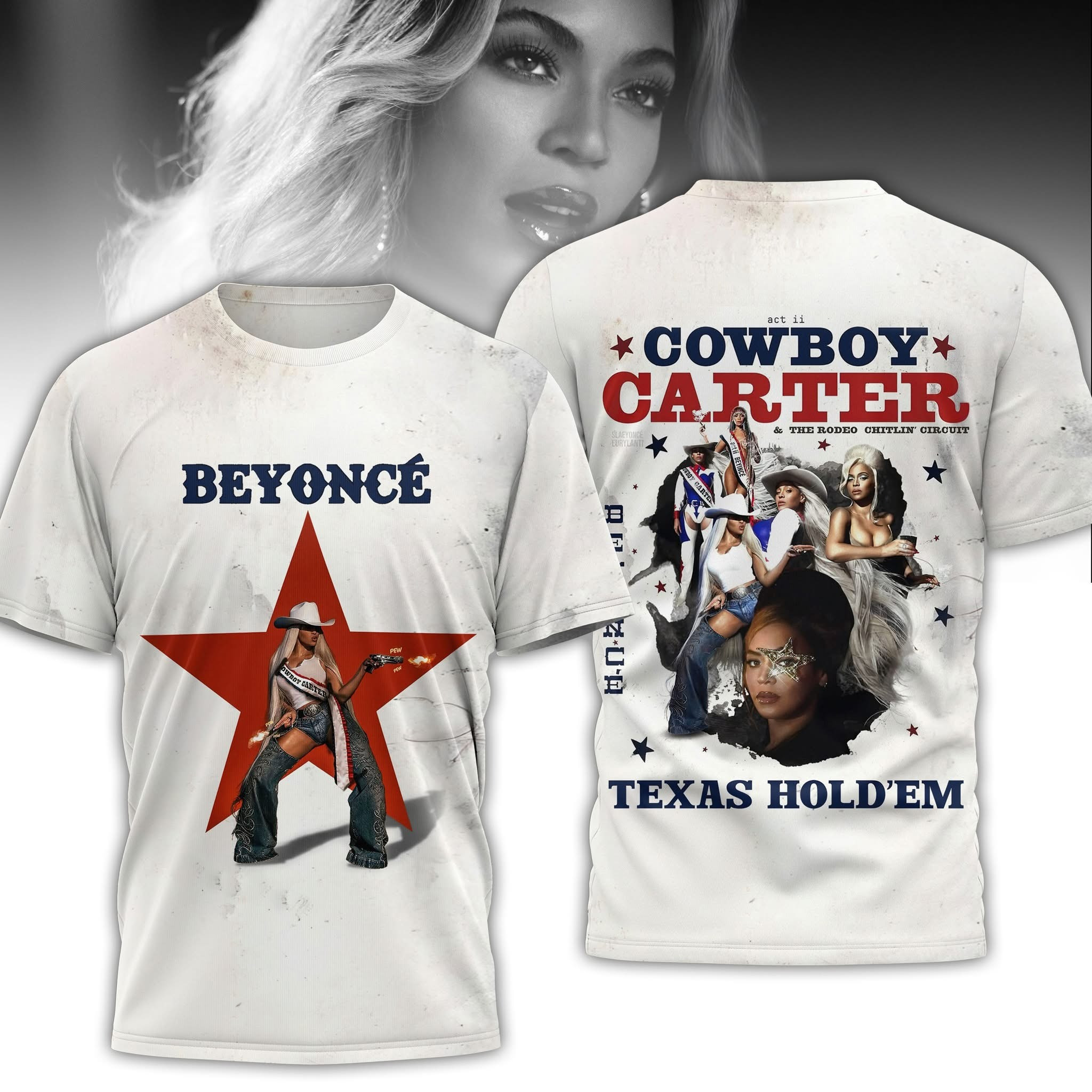 Beyonce Cowboy Carter Tour Merch T-Shirt Texas Hold'Em Best Gifts For Beyonce Lovers Fans