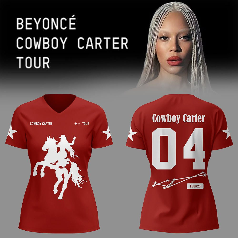 Beyonce Cowboy Carter Tour Womens V-Neck Shirt Limited Edition Best Gift For Music Lovers