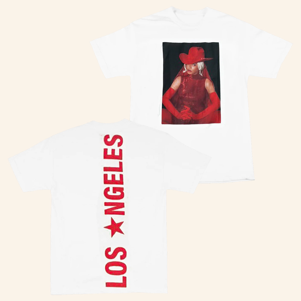 Beyonce Merch Cowboy Carter Red Los Angeles Tour T-Shirt Christmas Gift Ideas For Her