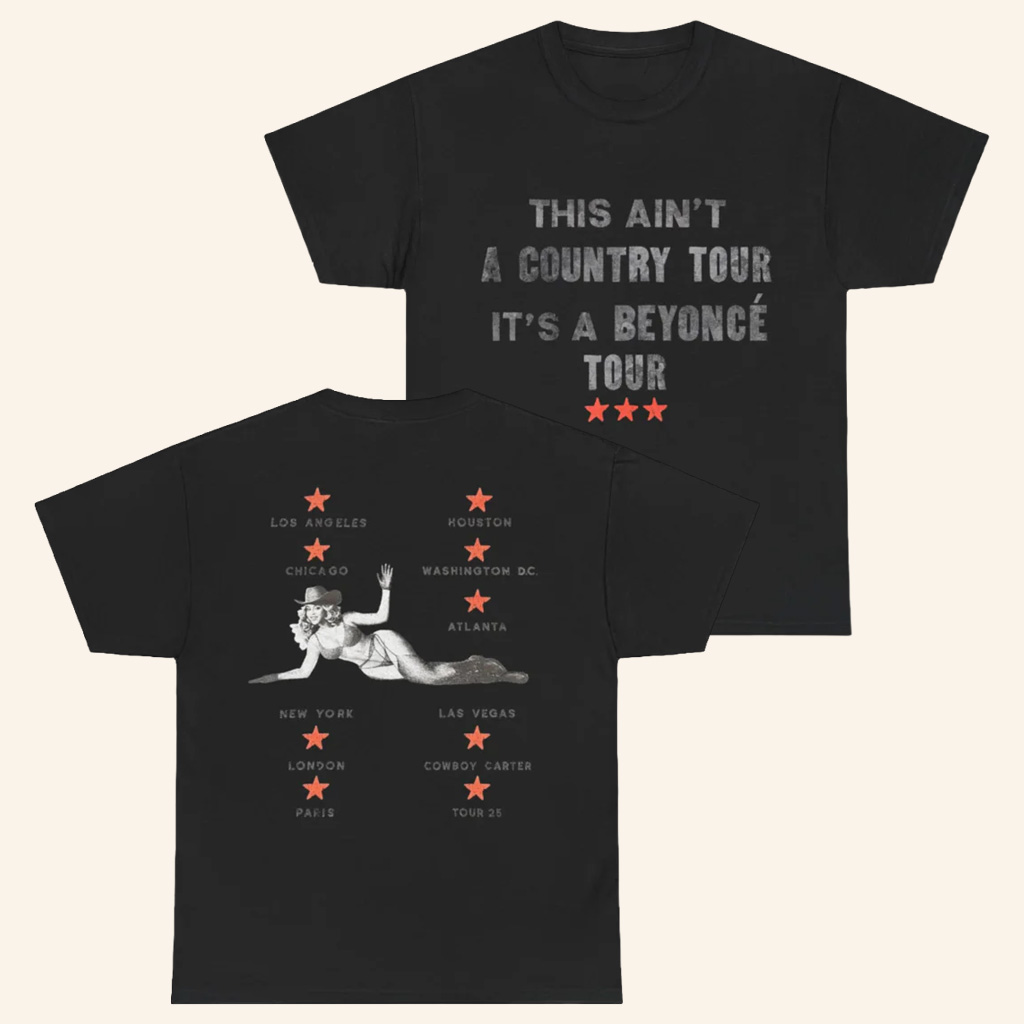 Beyonce Merch Cowboy Carter This Ain't A Country Tour Black T-Shirt Christmas Presents For Wife