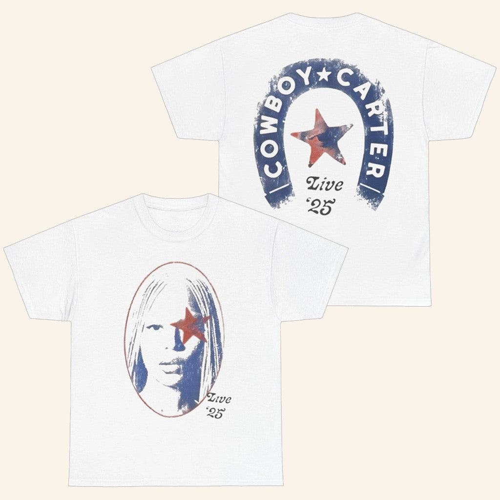 Beyonce Tour Merch Beyonce Shirt Beyonce Merch Cowboy Carter Horseshoe White T-Shirt Fan Gift Beyonce Tour Merch Beyonce Shirt Beyonce Merch Cowboy Carter Horseshoe White T-Shirt Fan Gift