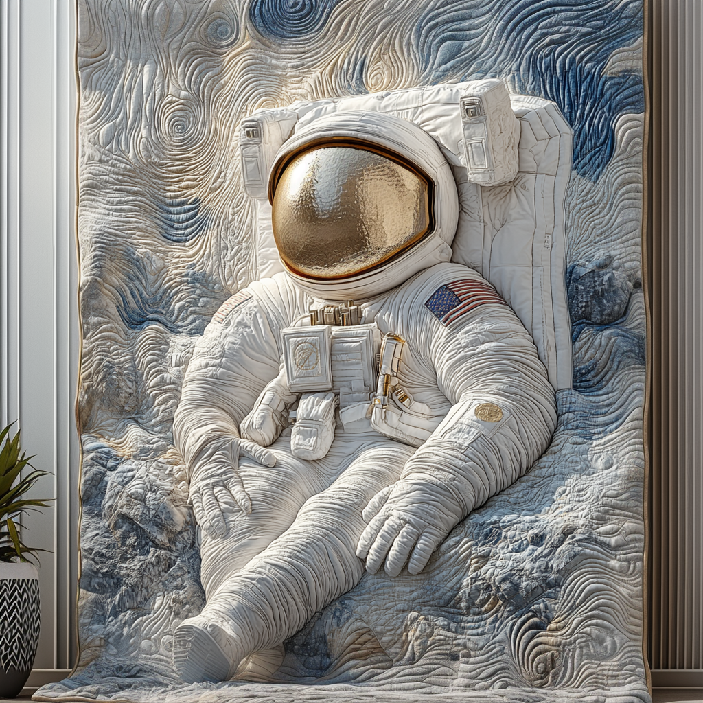Beyond the Stars Quilted Blanket Christmas Bedroom Decor Astronaut Related Gifts