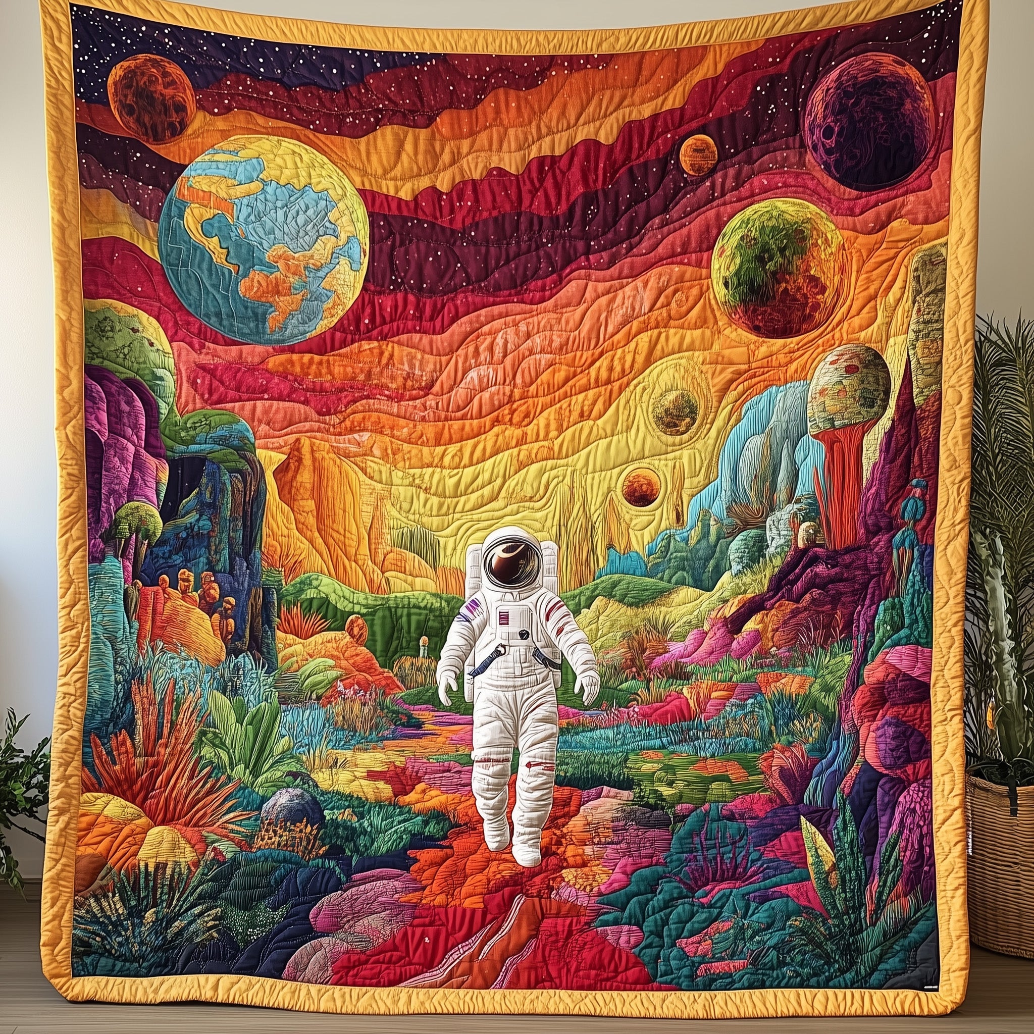 Beyond The Veil Mystic Symbol Spiritual Quilted Blanket Occult Mystic Pagan Space Themed Birthday Gifts