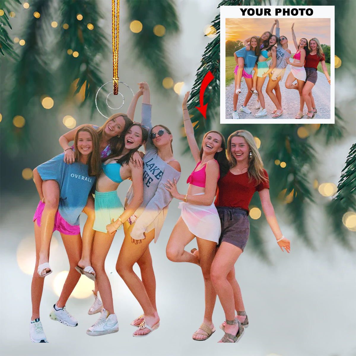 Bff Bliss Personalized Photo Mica Ornament Christmas Gift For Besties Friends