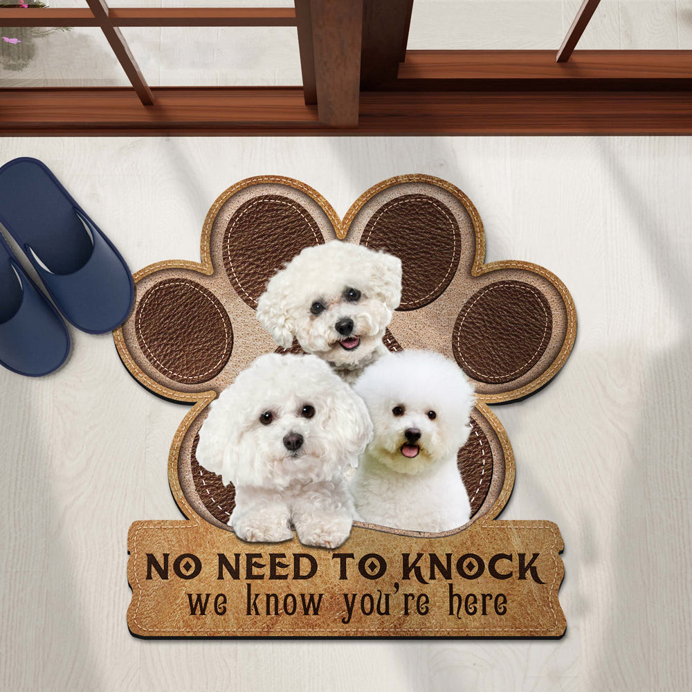 Bichon Frise No Need To Knock Doormat Front Entryway Ideas Gifts For Dog Lovers