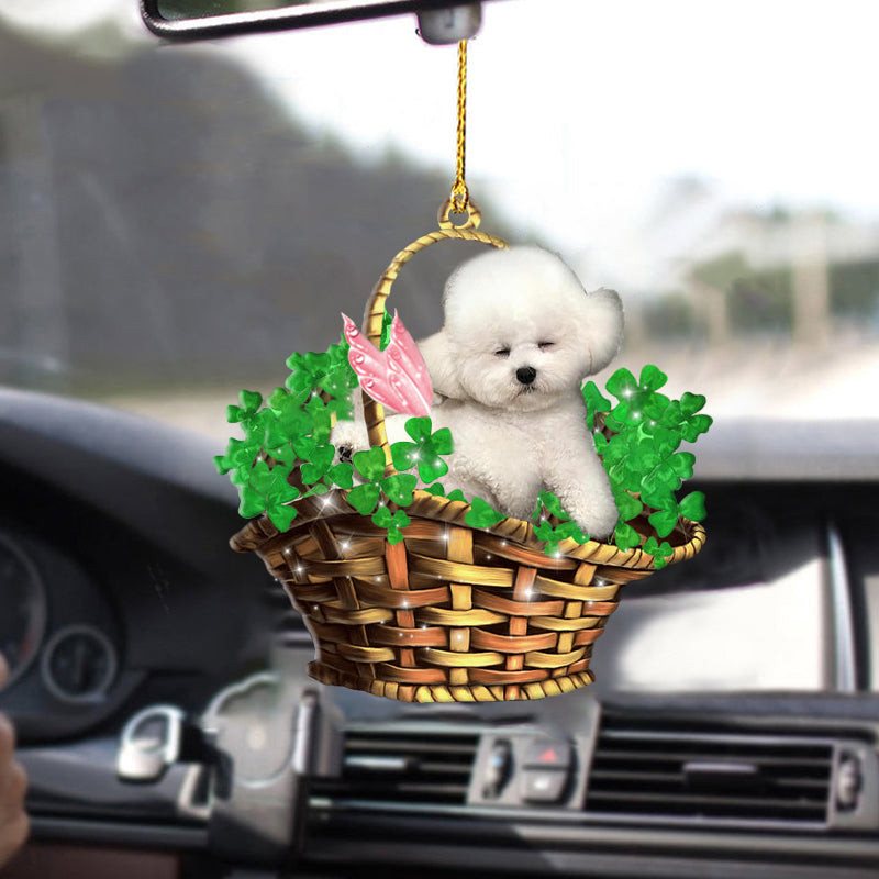 Bichon frise Ornaments Dog Sleeping Lucky Fairy Two Sided Ornament
