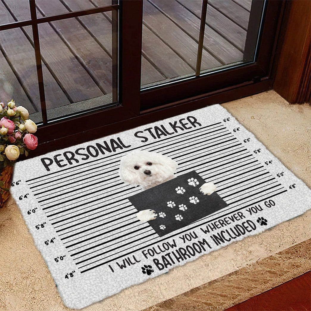 Bichon Frise Personal Stalker Doormat Entryway Decor Christmas Gifts For Dog Owners