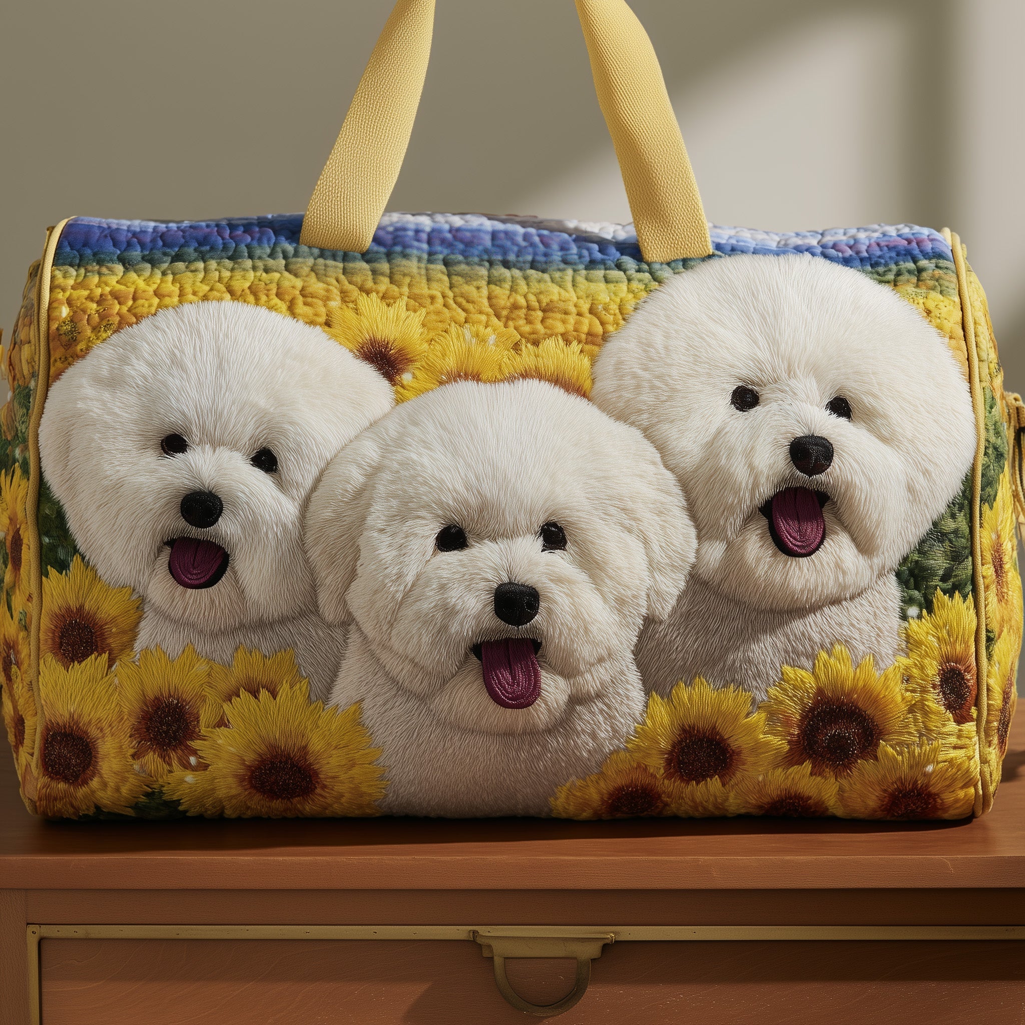 Bichon Frise Quilted Duffle Bag Mother's Day Gift Idea