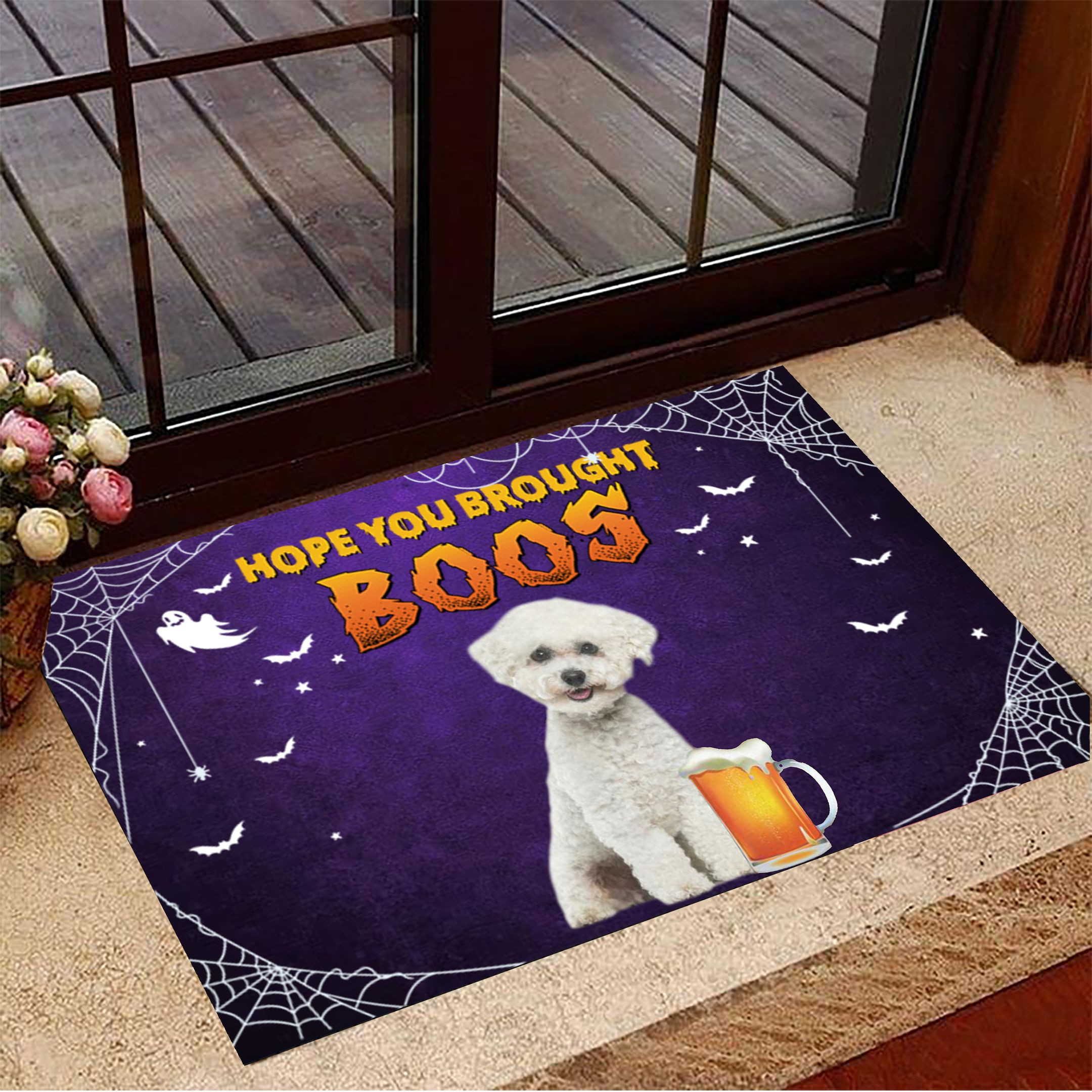 Bichon Frise You Brought Boos Doormat Cute Welcome Mats Halloween Theme Decorations