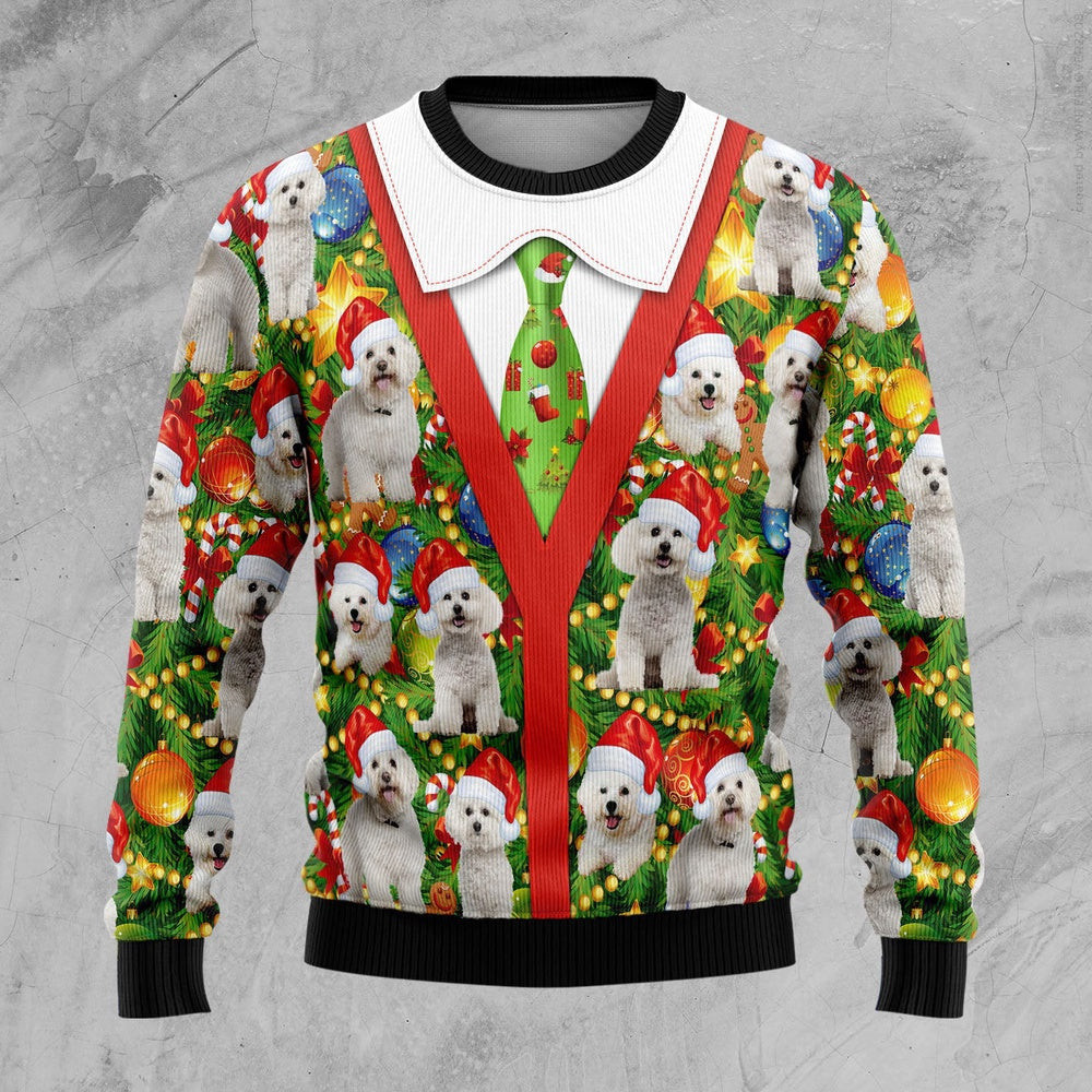 Bichon Xmas Pine Ugly Christmas Sweater Christmas Gift