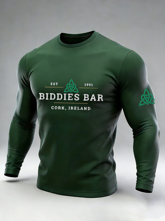 Biddies Bar Cork Ireland Long Sleeve Shirt St Patricks Day Irish Pride Celtic Knot Outfit