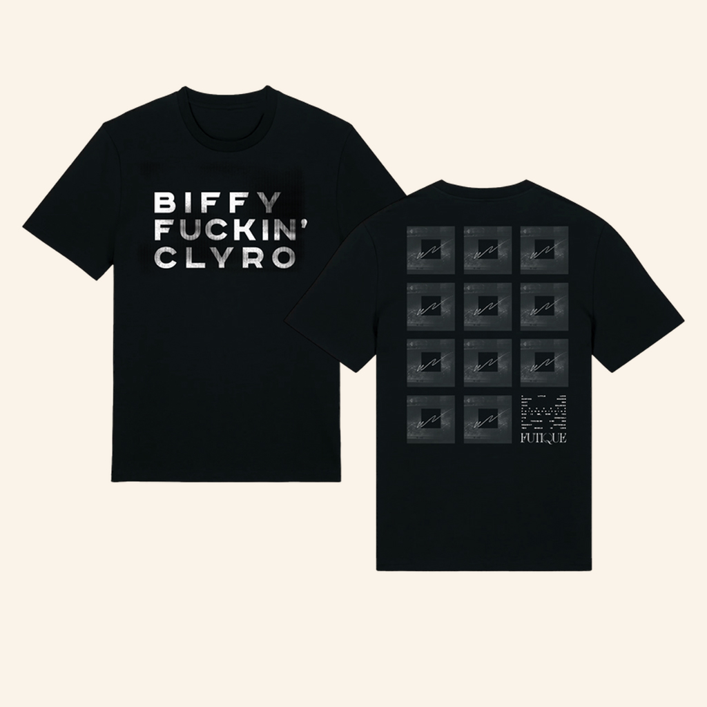Biffy Clyro Merch BFC Distressed Futique Tracklist T-Shirt Black Gifts For Rock Lovers
