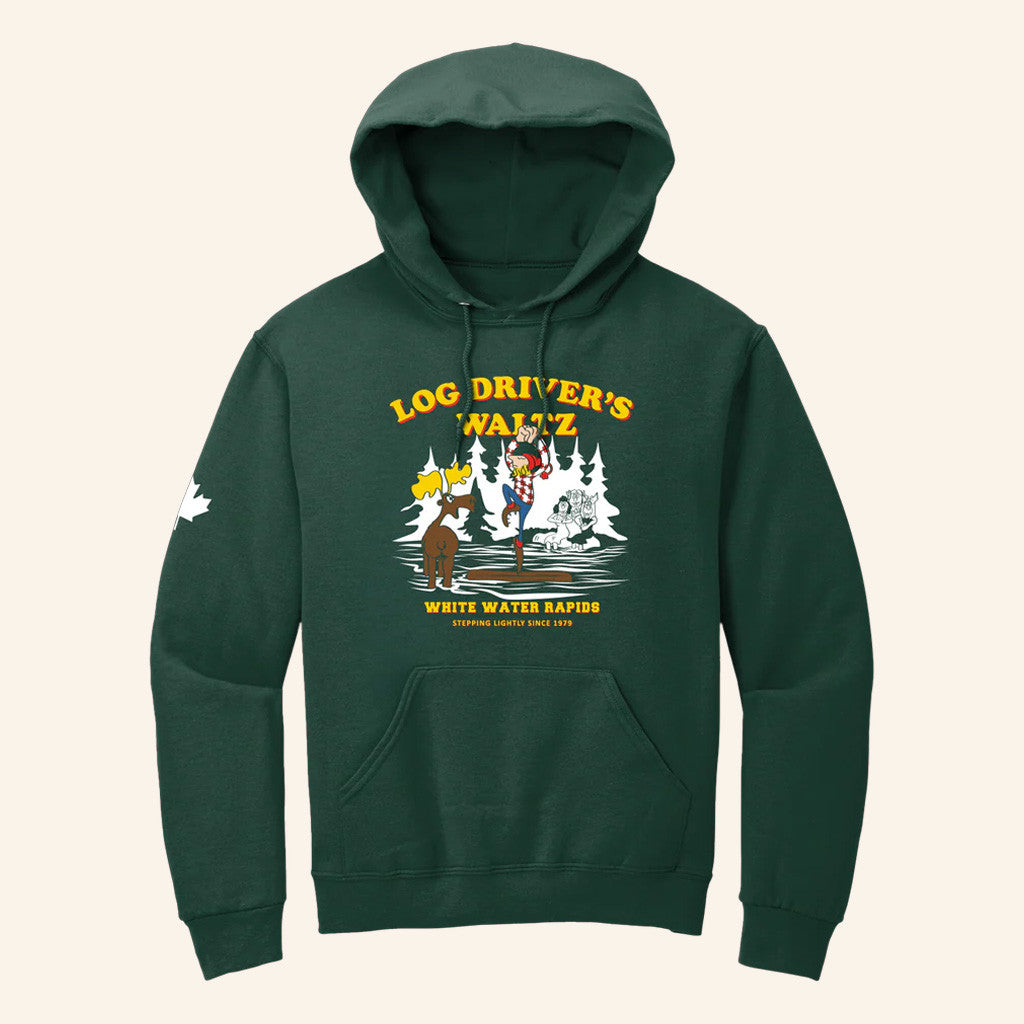 Big Comfy Couch Merch Log Driver's Waltz White Water Hoodie Forest Green Gifts For Besties Big Comfy Couch Merch Log Driver's Waltz White Water Hoodie Forest Green Gifts For Besties