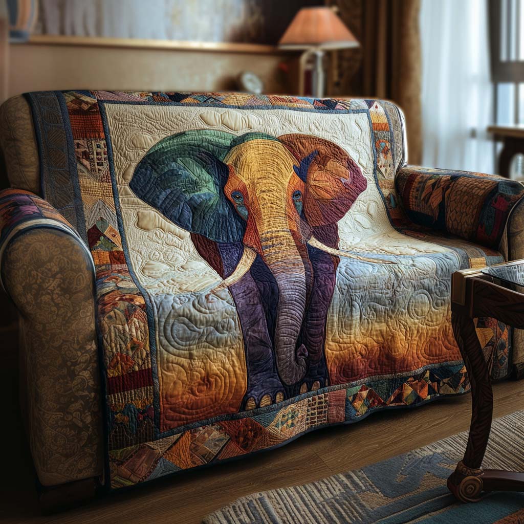 Big Elephant Love Quilted Sofa Cover Couch Protector Presents For Elephant Lovers