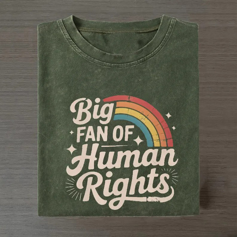 Big Fan Of Human Rights Rainbow T-Shirt Equality Tee Gift For Allies