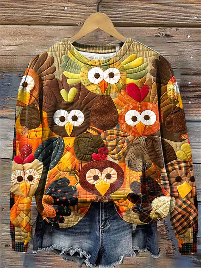 Big Head Turkey Sweatshirt Rustic Autumn Apparel Unique Thanksgiving Gifts