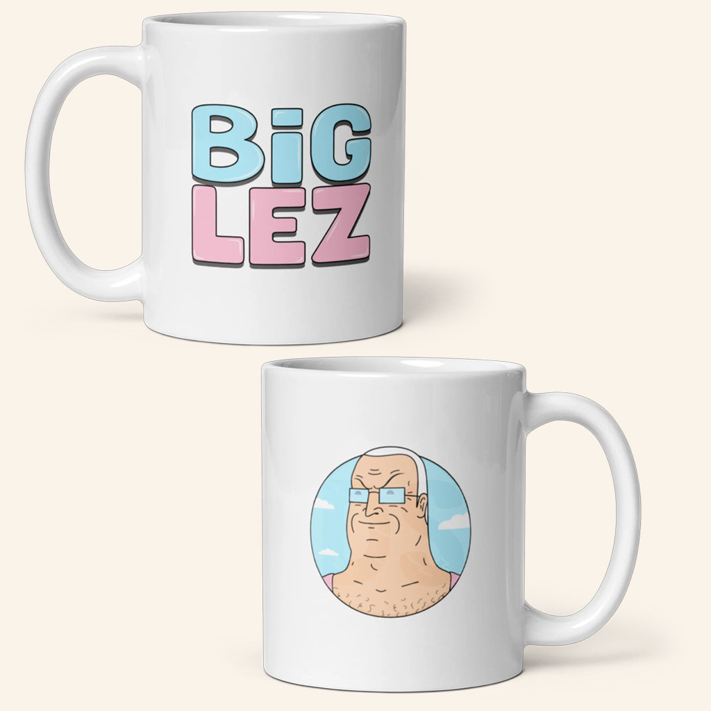 Big Lez Show Merch Big Lez White Mug Angry Dad Coffee Cup Gifts For Friends