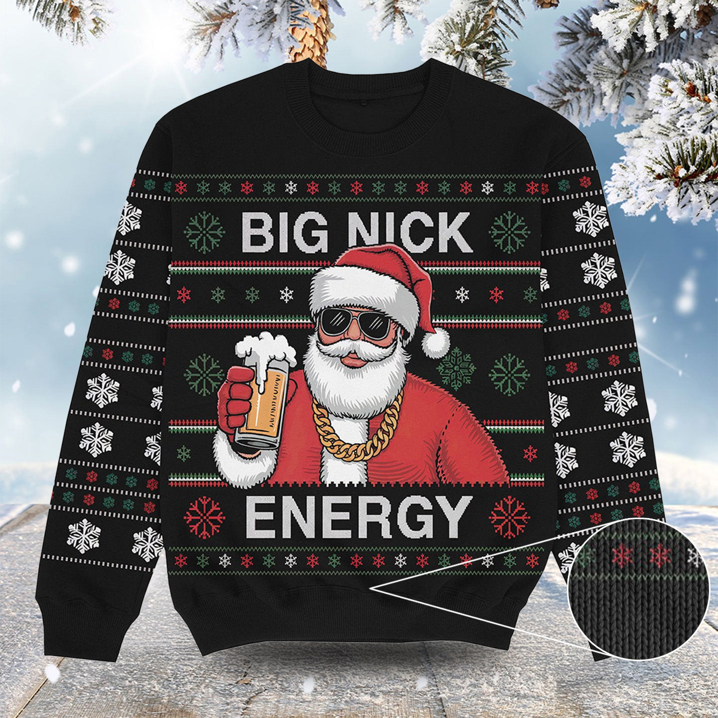 Big Nick Energy Christmas Ugly Sweater Cool Xmas Clothes Christmas Presents For Son