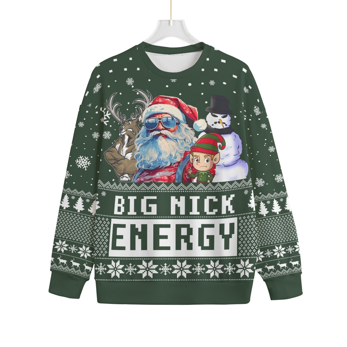 Big Nick Energy Plus Size Ugly Christmas Sweater Funny Xmas Sweater for Ugly Sweater Parties