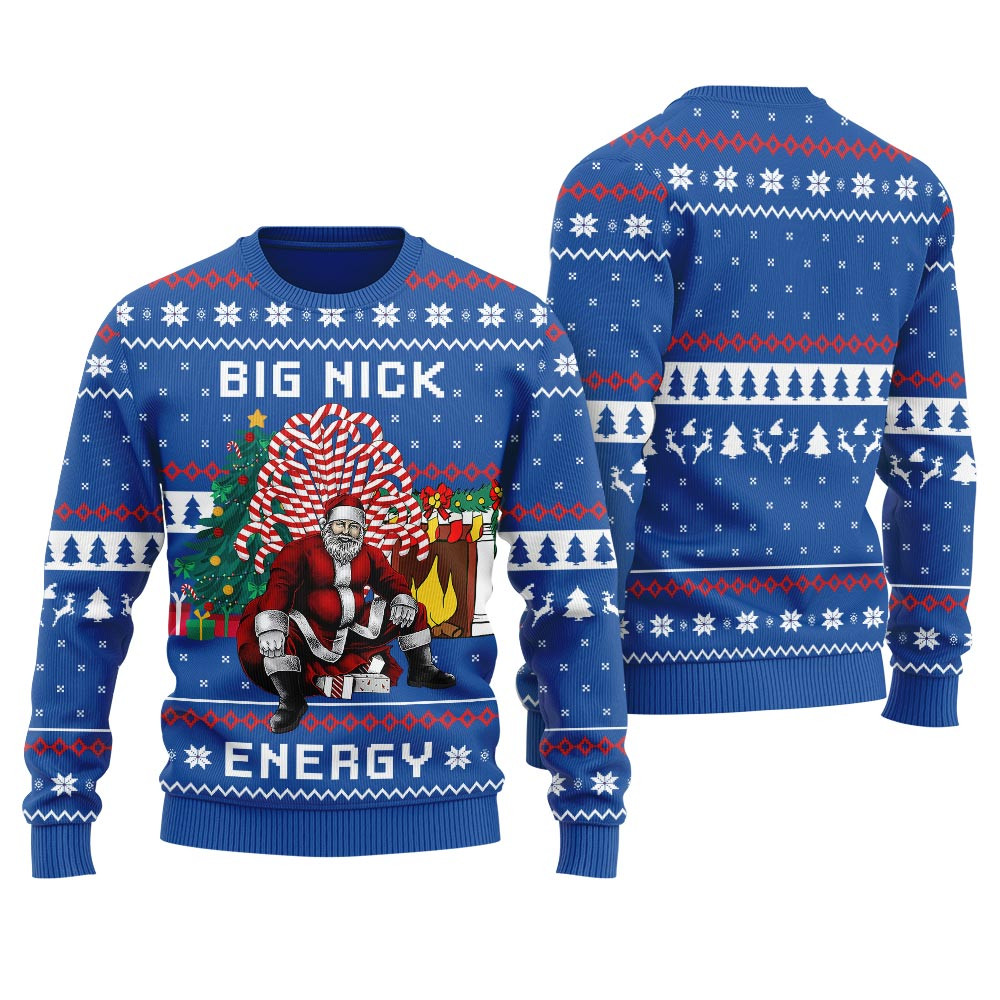 Big Nick Energy Santa Funny Ugly Christmas Sweater For Women Thoughtful Winter Gift Merch for Special Moments