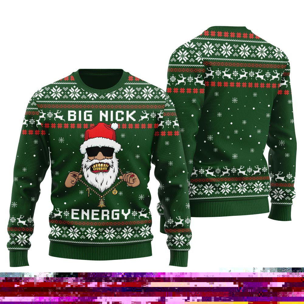 Big Nick Energy Santa Ugly Christmas Sweater Warm Winter Sweater to Brighten Your Holidays