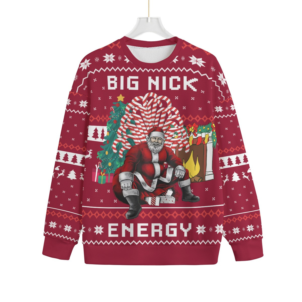 Big Nick Energy Santa Womens Plus Size Ugly Christmas Sweater Trending Christmas Merch Gift 2025 Collection
