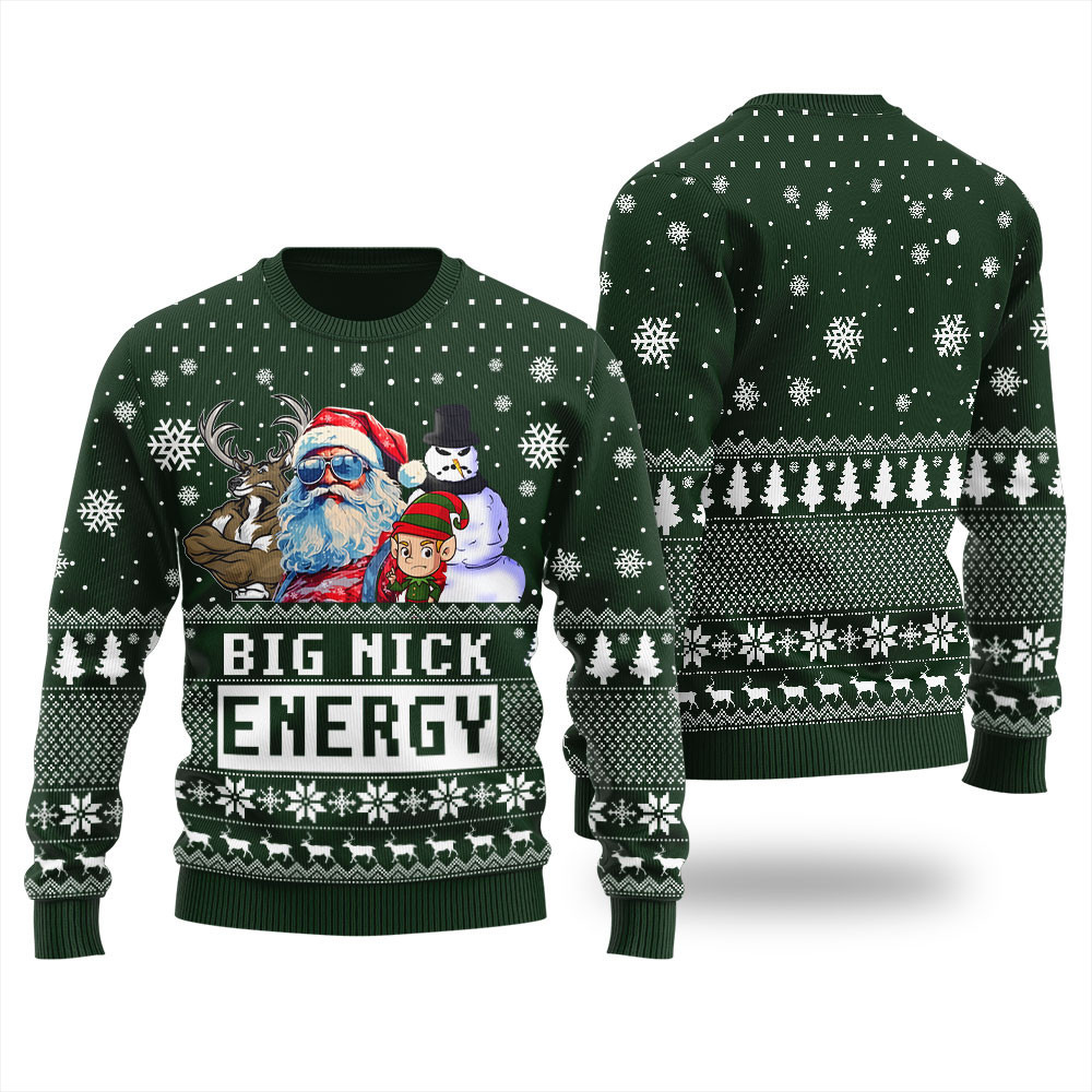 Big Nick Energy Ugly Christmas Sweater Best Gift Idea for Christmas Enthusiasts