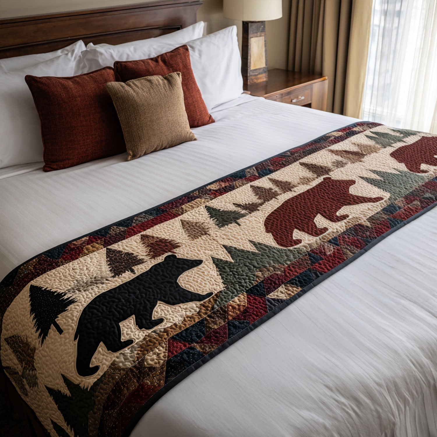 Big Paw Path Quilted Bed Runner Bedroom Decor Ideas Presents For Wildlife Lovers