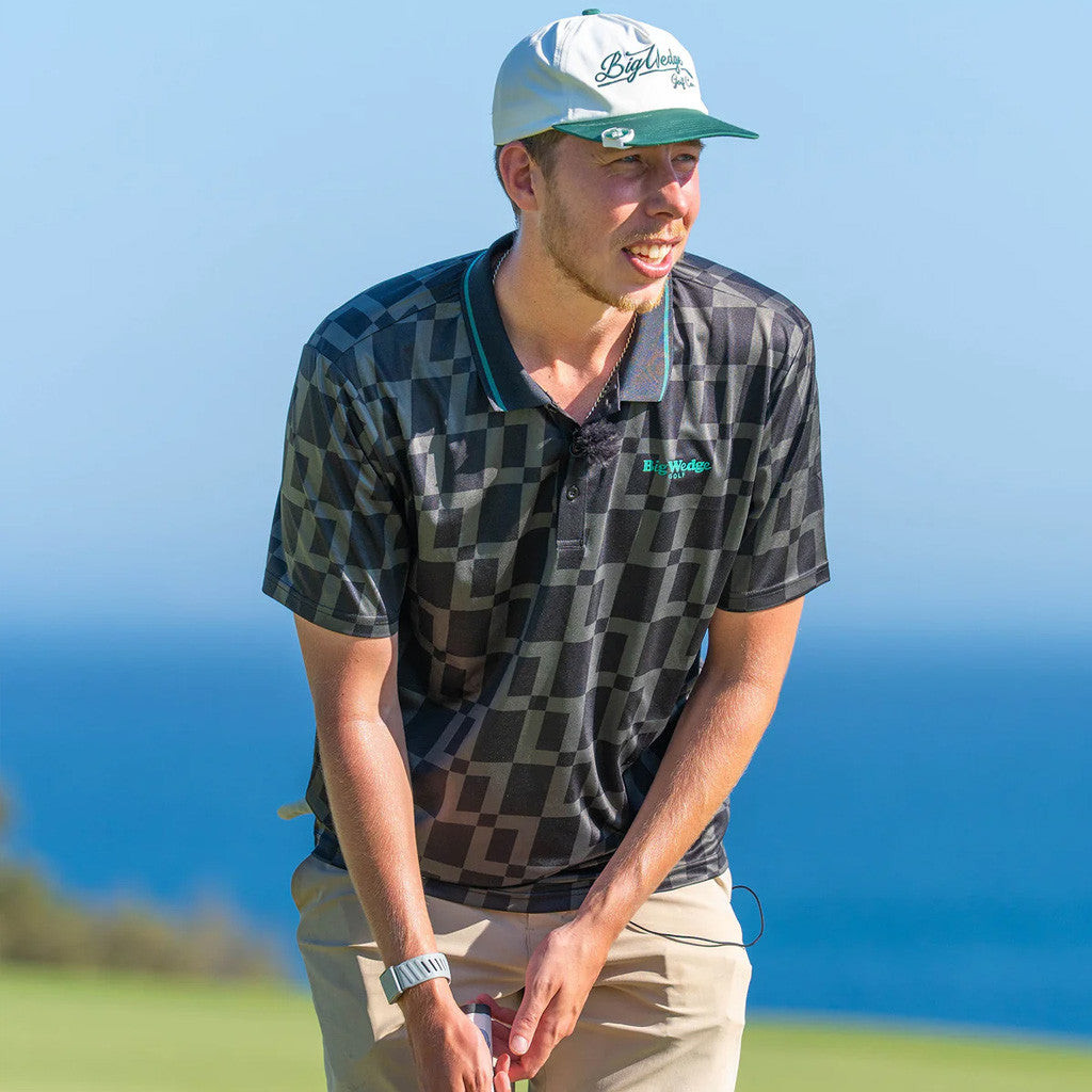 Big Wedge Golf Merch BW Cross Check Polo Shirt Black Gifts For Golf Lovers Big Wedge Golf Merch BW Cross Check Polo Shirt Black Gifts For Golf Lovers