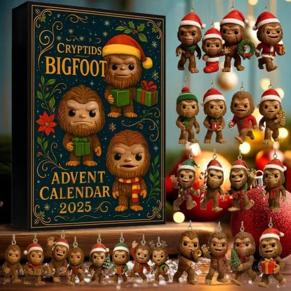 Bigfoot Advent Calendar 2025 Holiday Home Decor Christmas Advent Calendar Bigfoot Xmas Gift