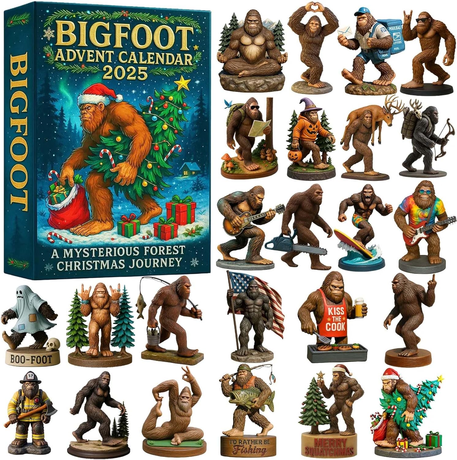 Bigfoot Adventure Calendar 2025 24 Days Holiday Countdown Calendar Family Holiday Gift