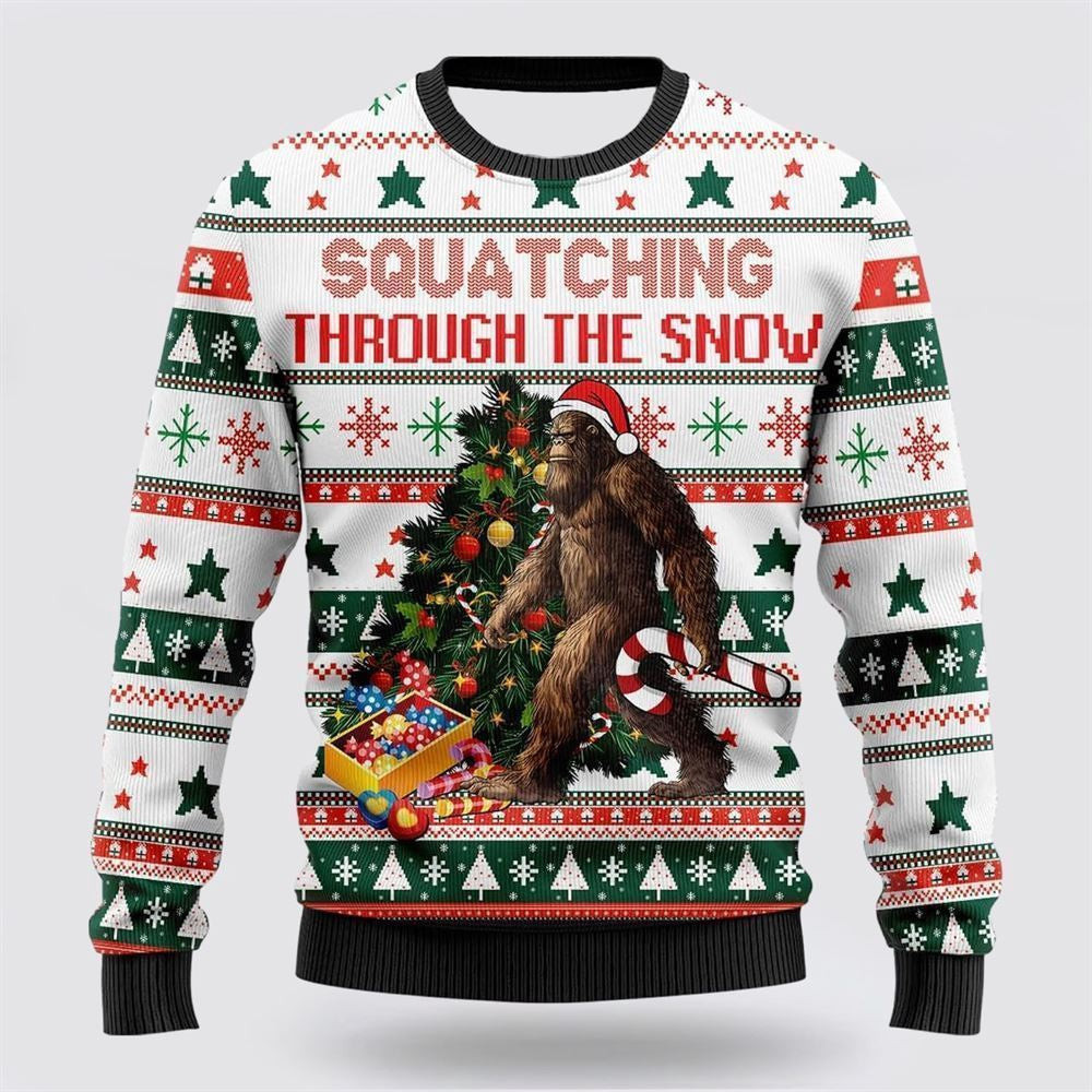 Bigfoot Christmas Candy Cane Ugly Christmas Sweater Ugly Christmas Sweatshirt Christmas Gift