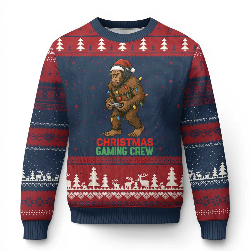 Bigfoot Christmas Gaming Crew Ugly Christmas Sweater Bigfoot Jumper Nice Gamer Gifts