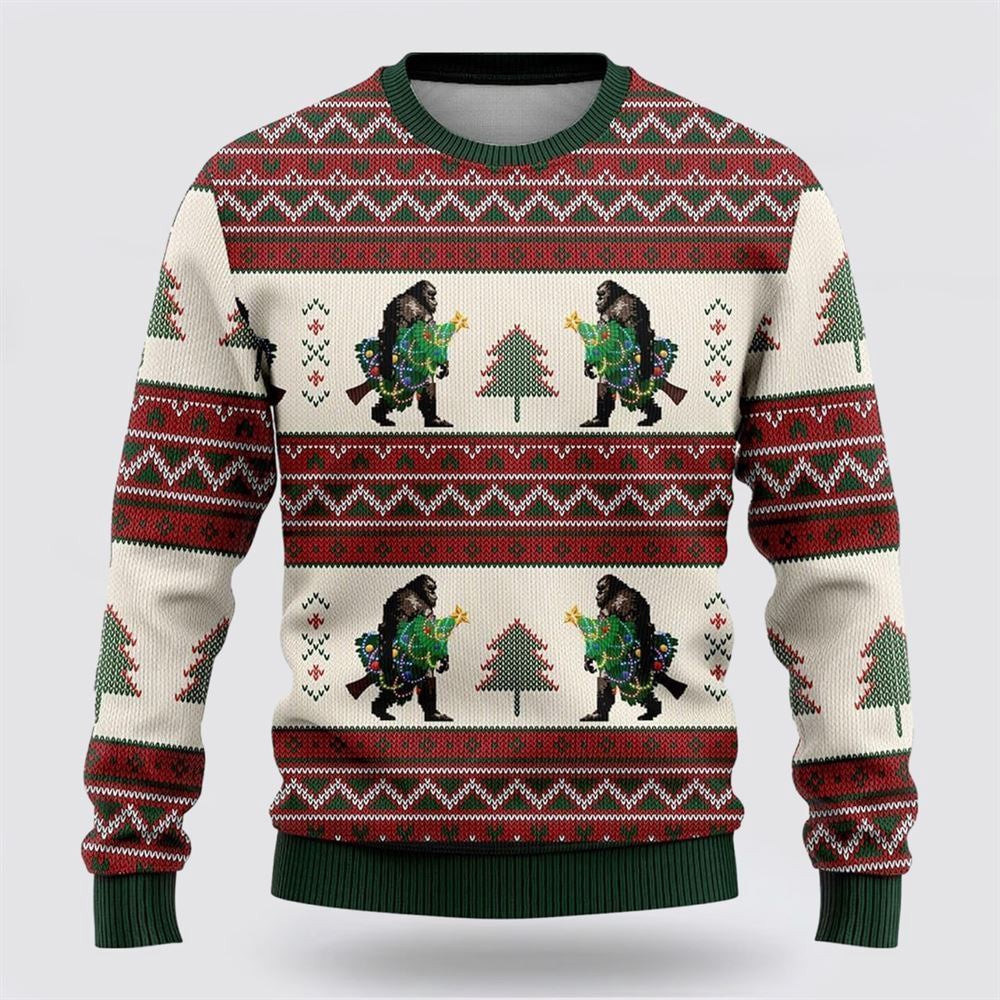Bigfoot Christmas Tree Ugly Christmas Sweater Ugly Christmas Sweatshirt Christmas Gift