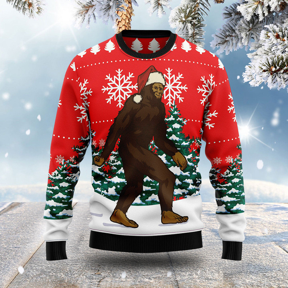 Bigfoot Christmas Ugly Sweater Christmas Vacation Apparel Crazy Ugly Christmas Sweater