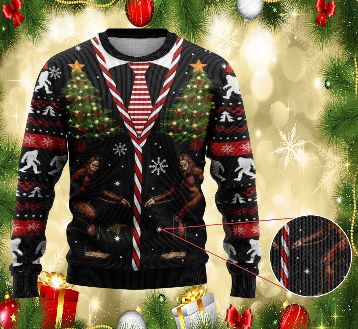 Bigfoot Christmas Ugly Sweater Merry Holiday Apparel for Bigfoot Enthusiasts