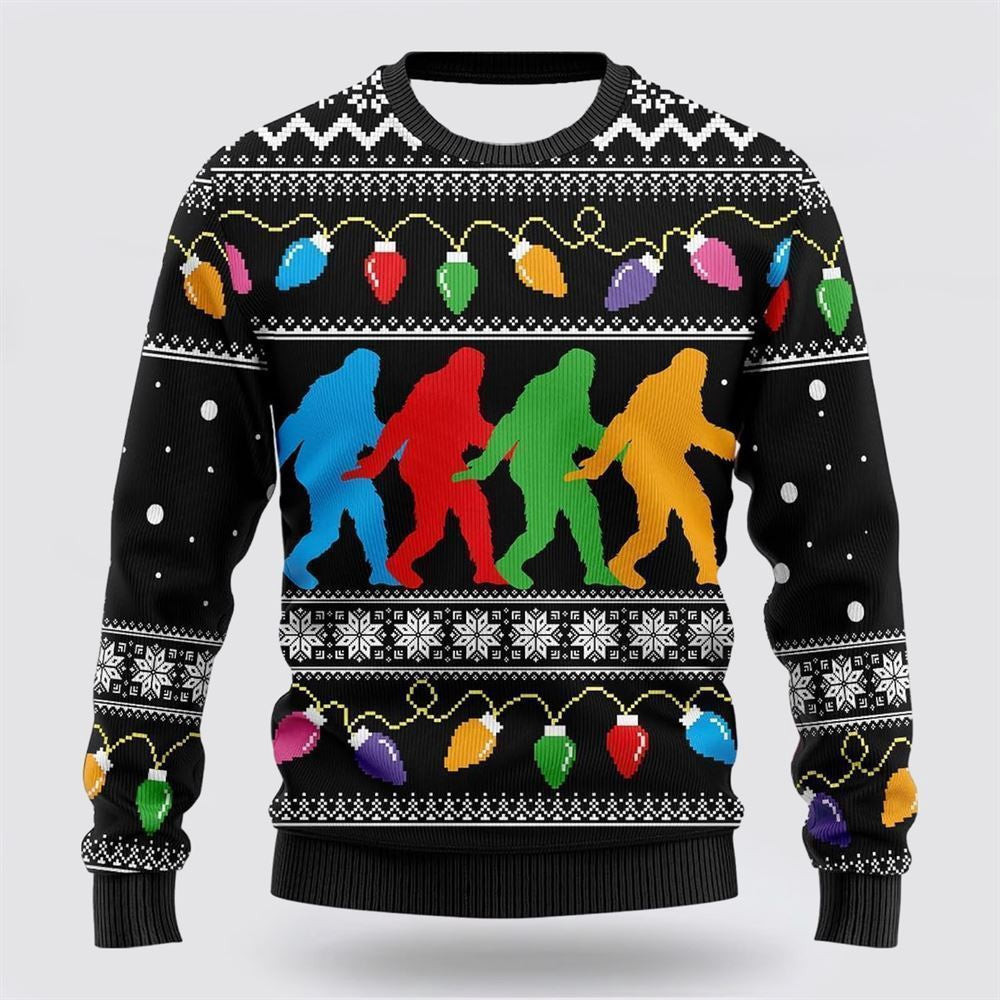 Bigfoot Color Party Ugly Christmas Sweater Ugly Christmas Sweatshirt Christmas Gift
