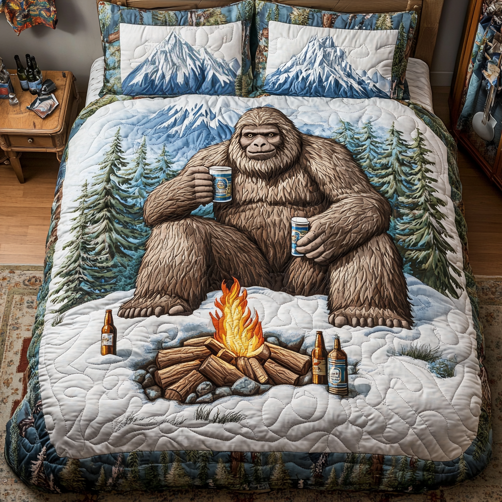 Bigfoot Discovery Quilted Bedding Set Bedroom Decorations Bigfoot Christmas Gifts