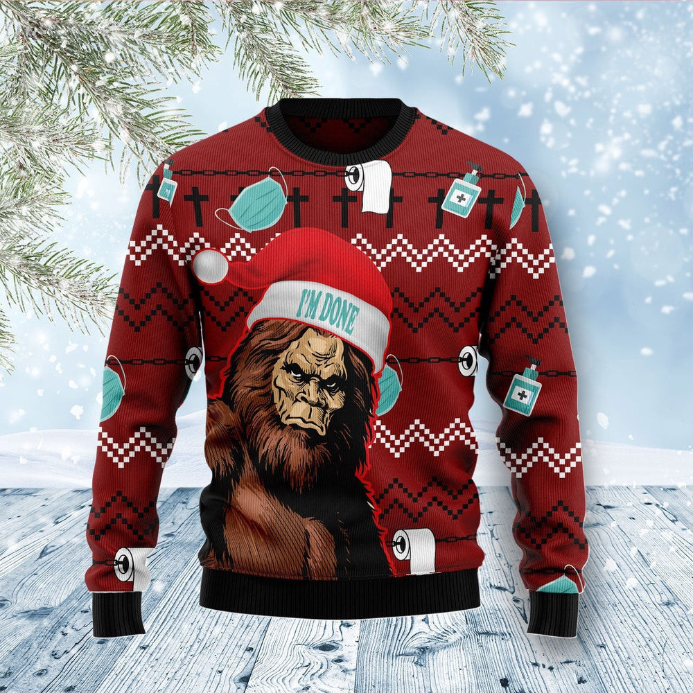 Bigfoot Done Ugly Christmas Sweater Christmas Gift