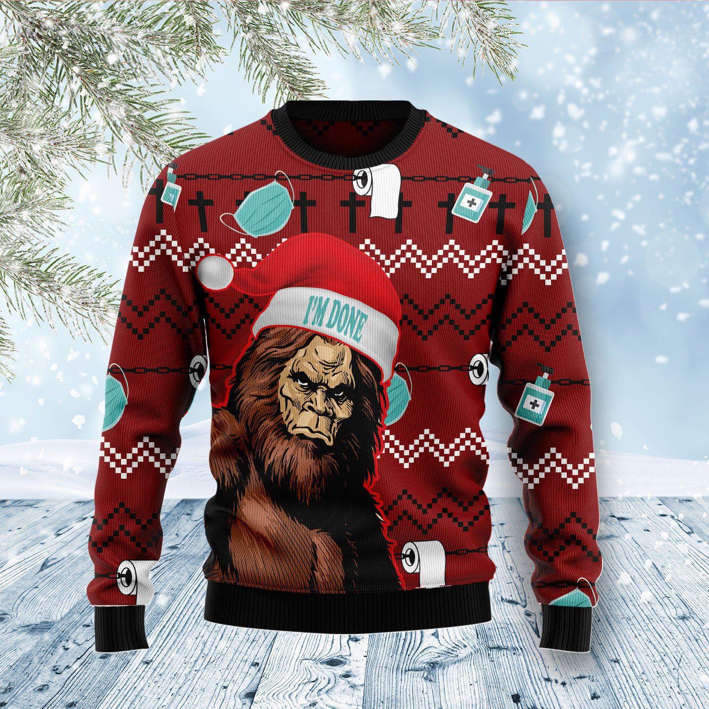 Bigfoot Done Ugly Christmas Sweater Holiday Clothing Bigfoot Christmas Gifts