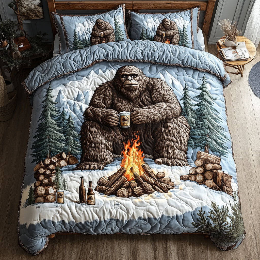 Bigfoot Journey Quilted Bedding Set King Comforter Sets Adventure Gift For Sister