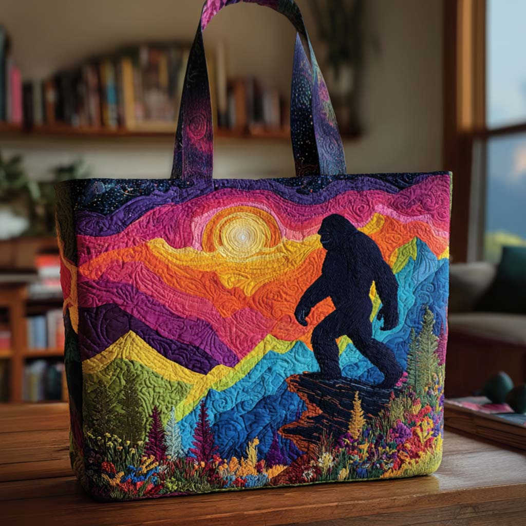 Bigfoot Legend Trail Quilted Tote Bag Best Bigfoot Gifts