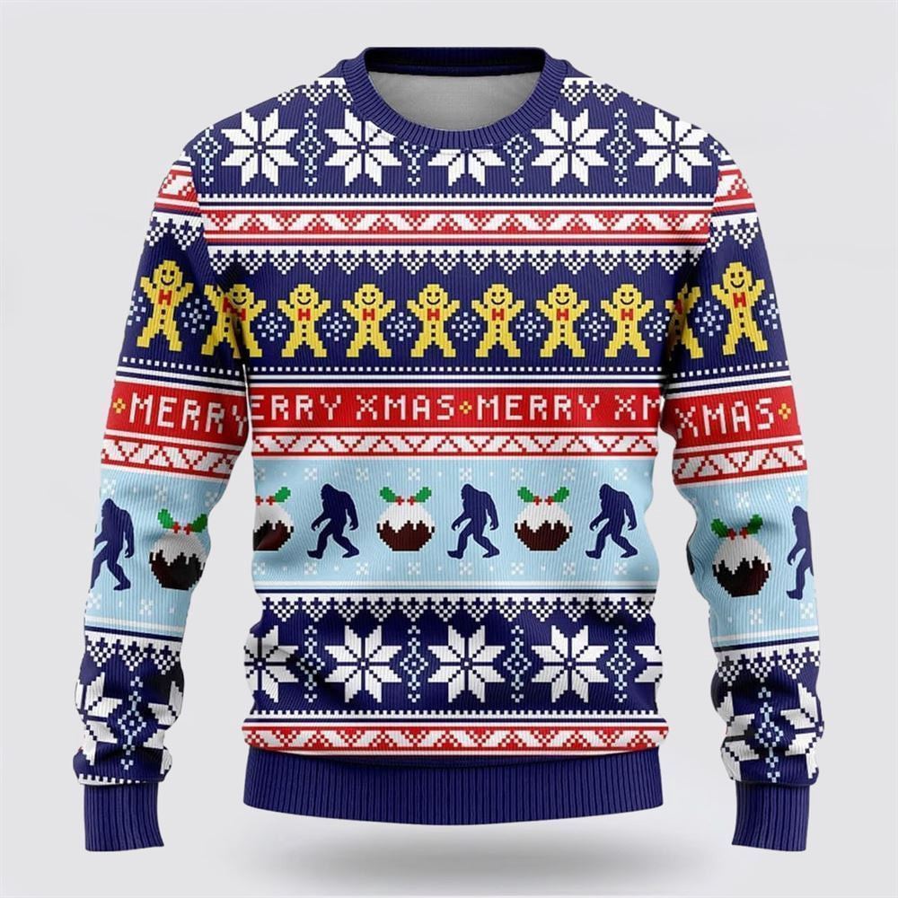 Bigfoot Merry Xmas Ugly Christmas Sweater Ugly Christmas Sweatshirt Christmas Gift