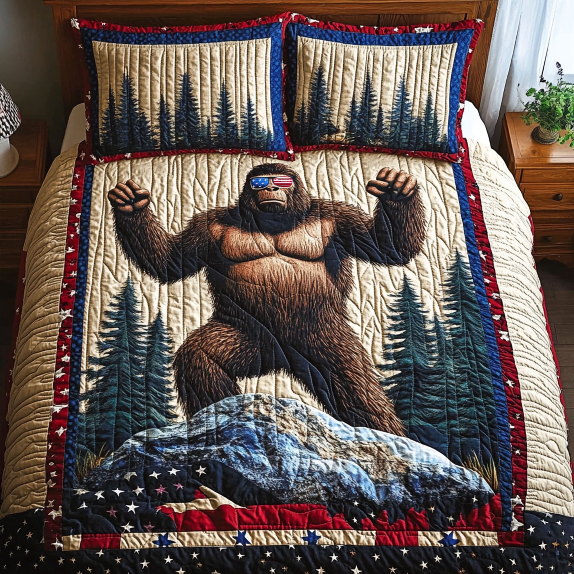 Bigfoot Pride Quilted Bedding Set Duvet Cover Bed Sheet Set Unique Bigfoot Gifts