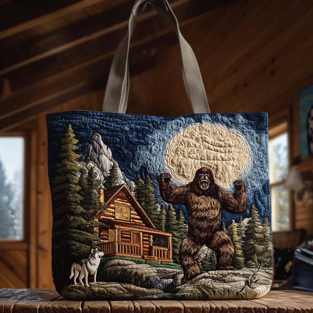 Bigfoot Quilted Tote Bag Bigfoot Gifts For Men