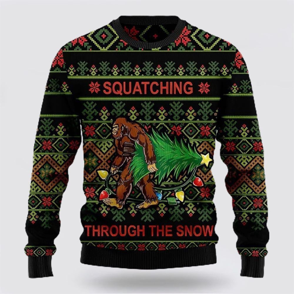 Bigfoot Snow Ugly Christmas Sweater Ugly Christmas Sweatshirt Christmas Gift